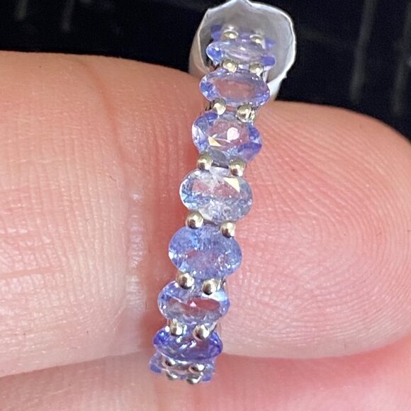 Eternity Ring Size 6 Purple Tourmaline Sterling Silver 925 Women Semi-Precious S - Picture 3 of 7